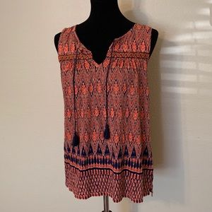 LAST CHANCE! NWOT LUCKY Brand orange blue tank top